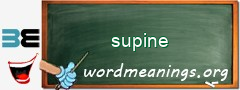 WordMeaning blackboard for supine